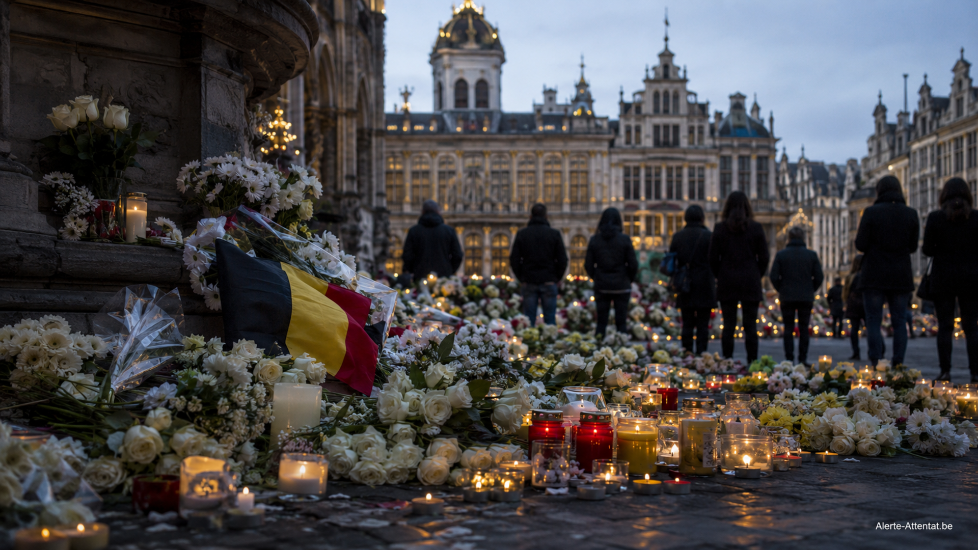 Illustration : Hommage aux victimes des attentats de Bruxelles du 22 mars 2016